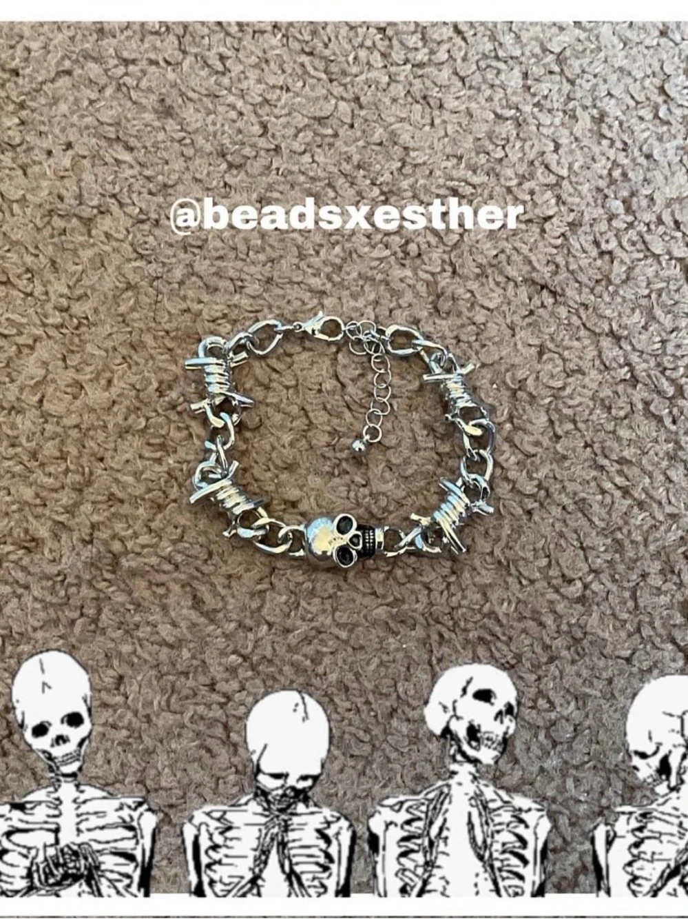 Silver Skull Chain Bracelet for anyone